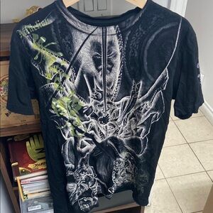 Vintage Affliction Heroes & Demons Men's Black Graphic T-Shirt